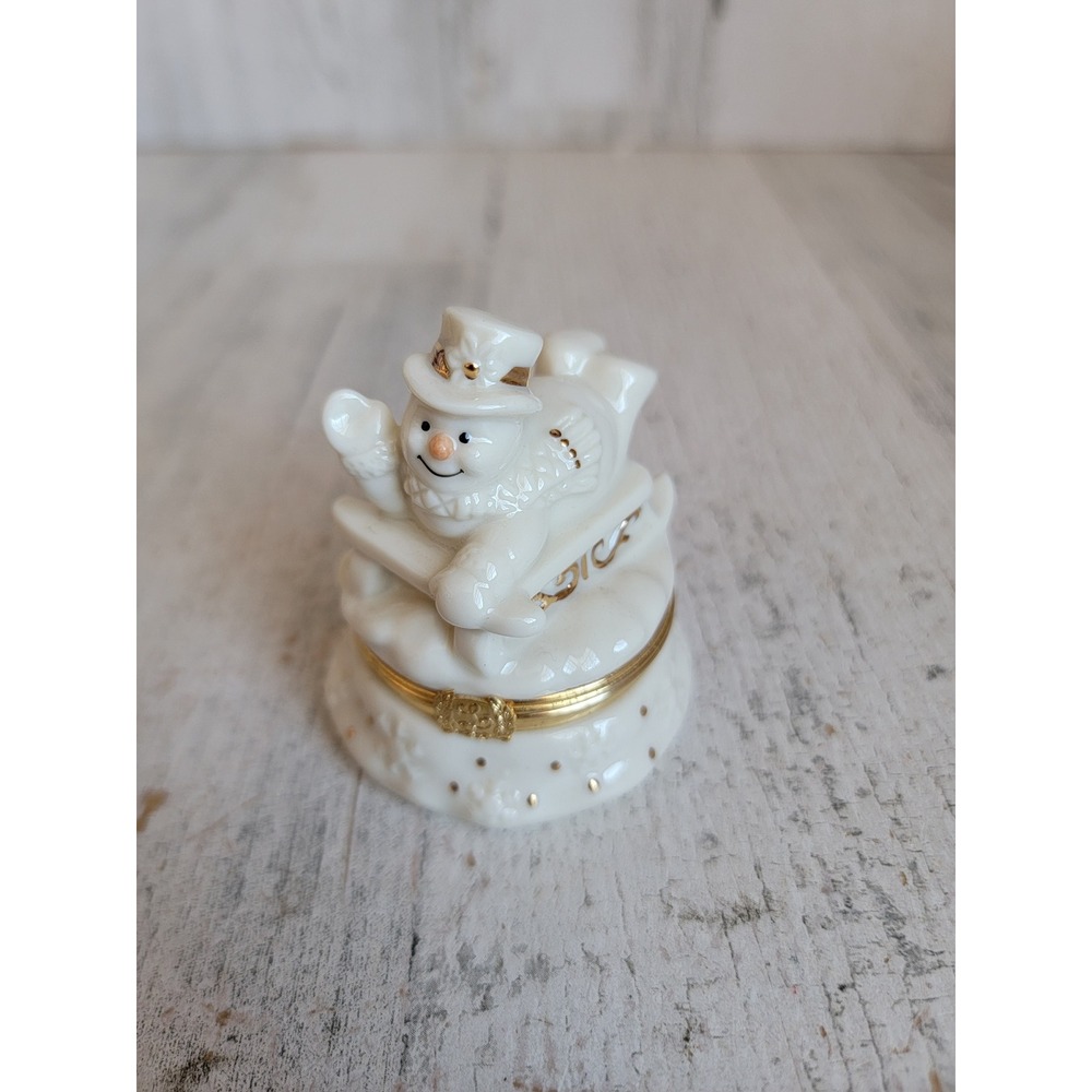 Lenox treasures‎ snowy sledding adventure box trinkets snowman Xmas